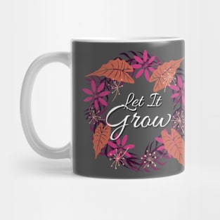 Let It Grow - Pink & Purple Plant Wreath Art Mug